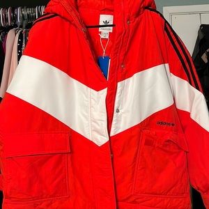 Red & white women’s Adidas jacket